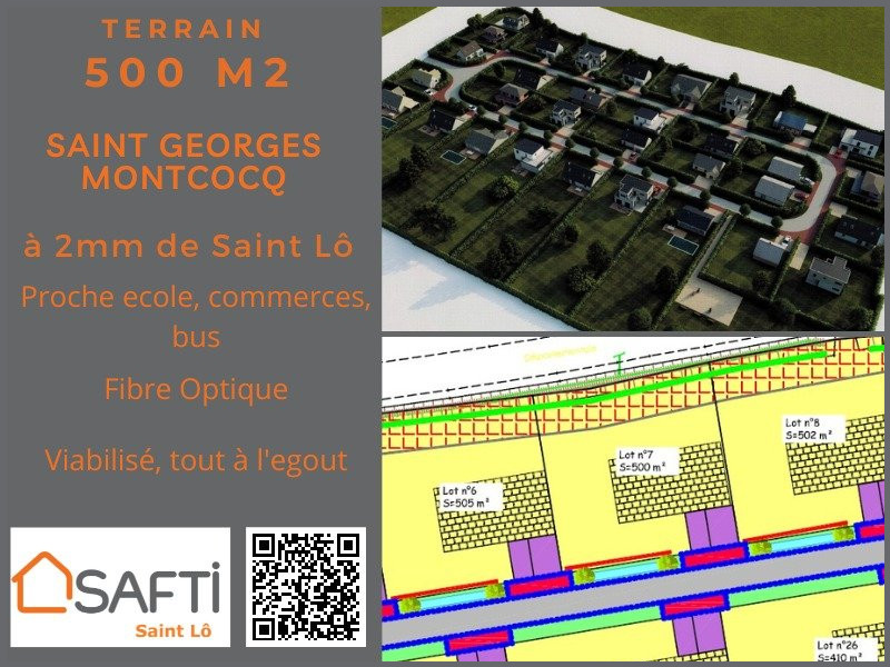 Vente Terrain 500m² à Saint-Georges-Montcocq (50000) - Safti