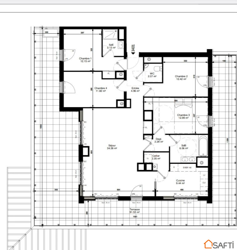 Vente Appartement 114m² 5 Pièces à Pornichet (44380) - Safti